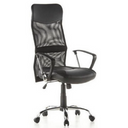 Sillón de oficina Home Office ARTON 20 negro con respaldo de malla y reposabrazos de hjh OFFICE