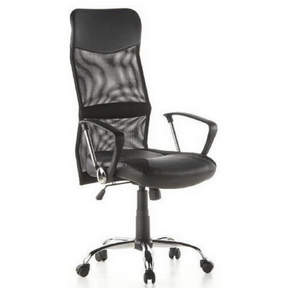 Sillón de oficina Home Office ARTON 20 negro con respaldo de malla y reposabrazos de hjh OFFICE
