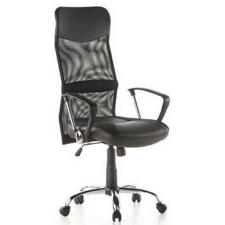 Sillón de oficina Home Office ARTON 20 negro con respaldo de malla y reposabrazos de hjh OFFICE