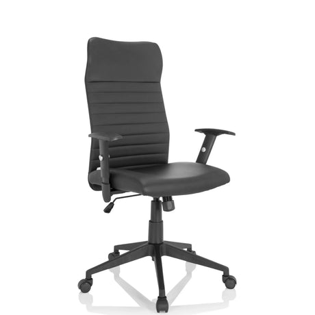 Silla Home Office ARTON 30 negra con costuras transversales y reposabrazos de hjh OFFICE