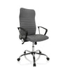 Silla Home Office ARTON 40 con tapizado de tela gris y base cromada de hjh OFFICE