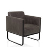 Sillón de diseño Aruba Retro gris con funda gris oscuro y estructura de patines negra de hjh OFFICE