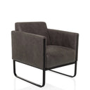 Sillón de diseño Aruba Retro gris con funda gris oscuro y estructura de patines negra de hjh OFFICE