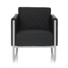 Sillón tapizada negro ARUBA STEP con funda acolchada y estructura plateada de hjh OFFICE