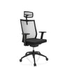 Silla de oficina profesional ASPEN PRO negra con respaldo de malla y reposacabezas de hjh OFFICE