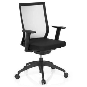 Silla de oficina profesional ASPEN negra con respaldo de malla y reposabrazos de hjh OFFICE