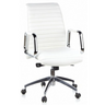Sillón de oficina profesional ASPERA 10 en color blanco crema con tapicería acolchada y reposabrazos cromados de hjh OFFICE
