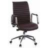 Sillón de oficina profesional ASPERA 10 marrón con tapizado acolchado y reposabrazos cromados de hjh OFFICE