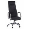 Sillón de alta gama ASPERA 20 con tapizado negro, costuras transversales y reposabrazos cromados de hjh OFFICE