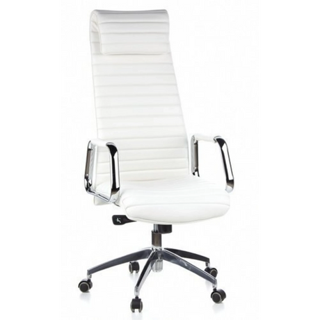 Luxus-Chefsessel ASPERA 20 in Cremeweiß mit Quersteppung und verchromten Armlehnen von hjh OFFICE