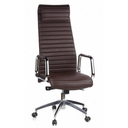 Sillón de alta gama ASPERA 20 en marrón con costuras horizontales y reposabrazos cromados de hjh OFFICE