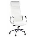 Sillón de alta gama ASPERA 20 en blanco crema con costura transversal y reposabrazos cromados de hjh OFFICE