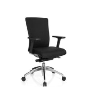 Profi-Bürostuhl ASTRA BASE mit schwarzem Stoffbezug und glänzendem Fußkreuz von hjh OFFICE