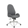 Silla Home Office AVEA I con tapizado de tela gris y base blanca con ruedas de hjh OFFICE