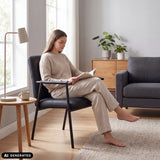 Silla tapizada Lifea Flex negra de cuero sintético con reposabrazos de hjh LIVING (imagen generada por IA)