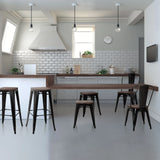 Sillas de comedor negras VANTAGGIO COMFORT W con estructura metálica en una mesa larga de madera de hjh OFFICE