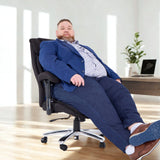 Silla giratoria BUILDER XXL I negra con tapizado de tela y base cromada de hjh OFFICE