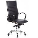 Profi-Chefsessel PARMA 20 mit schwarzem Kunstlederbezug und glänzenden Chromelementen von hjh OFFICE