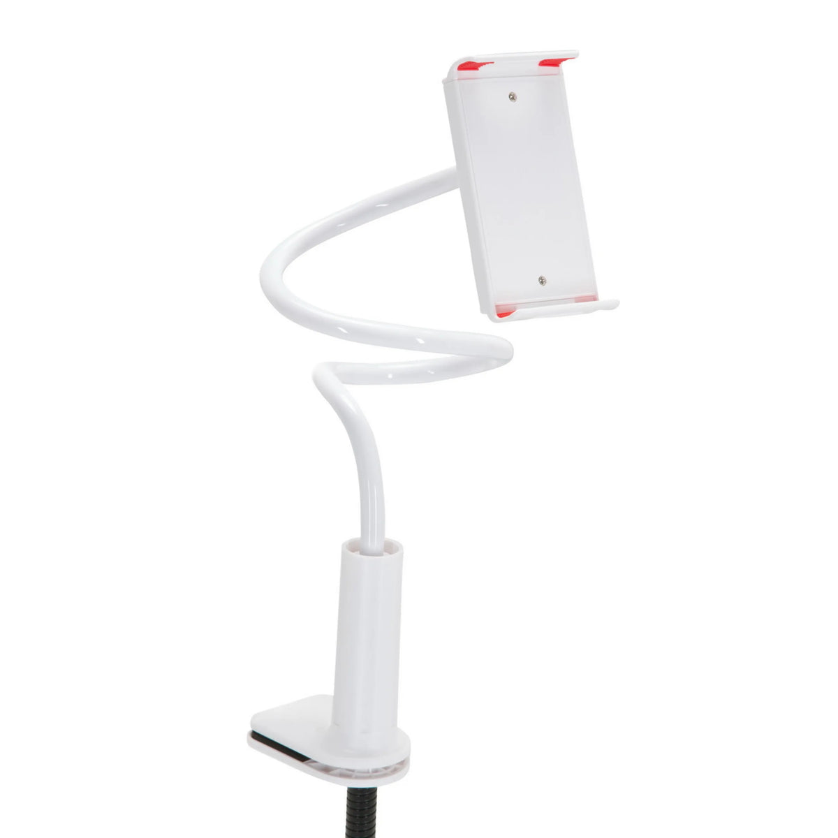 Soporte para teléfono móvil y tableta FLEXMOBI I blanco con brazo de cuello de cisne flexible de hjh OFFICE