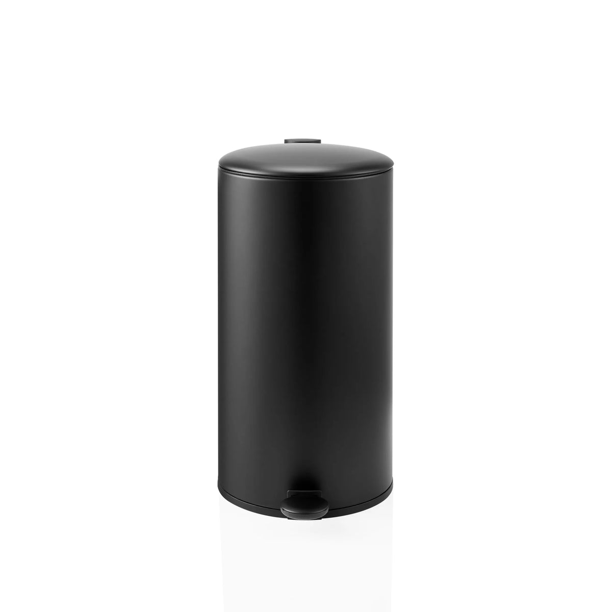 Papelera negra CLEAN STEP 2 con tapa y pedal de hjh OFFICE – vista de 360° (vista frontal 0°)