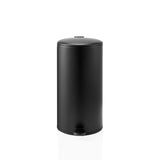 Papelera negra CLEAN STEP 2 con tapa y pedal de hjh OFFICE – vista de 360° (vista frontal 0°)
