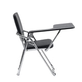Silla plegable Esto T negra con tableta integrada y estructura de cromo de hjh OFFICE