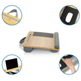 Soporte para portátil COMFILAP de bambú con asa gris, alfombrilla para ratón y reposamuñecas de hjh OFFICE