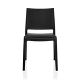 Silla de exterior negra T37 V 4 con respaldo sencillo y cuatro patas de hjh LIVING – vista de 360° (vista frontal 0°)