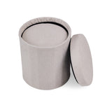 Mesa auxiliar Nestup 1 abierta con almacenamiento integrado y tapa extraíble en gris claro de hjh LIVING