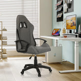 Silla gaming GAMEBREAKER W01 en gris y negro con aberturas integradas para el reposacabezas de MyBuero