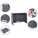 Separador de mesa FLEXMIUT FOLD de fieltro gris con varias vistas detalladas de hjh OFFICE