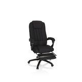 Schwarzer Homeoffice Chefsessel RELAX CL190 mit Armlehnen und Fußkreuz mit fünf Rollen von MyBuero – 360-Grad-Ansicht (Frontansicht 20°)