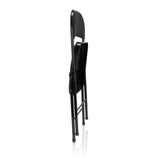 Vista lateral de la silla plegable TUDELA II negra con funda de tela de hjh OFFICE