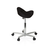 taburete de silla de montar MOVE-TEC 3D PRO I negro con una base de cinco ruedas de hjh OFFICE – vista de 360° (vista lateral 80°)