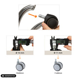 Medición del diámetro del perno para las ruedas para sillas 5x ROLO MOVE 60 11mm/60mm de hjh OFFICE (imagen generada por IA)