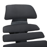 Reposacabezas y respaldo acolchados de tela negra de la silla de oficina profesional ERGO LINE II PRO de hjh OFFICE