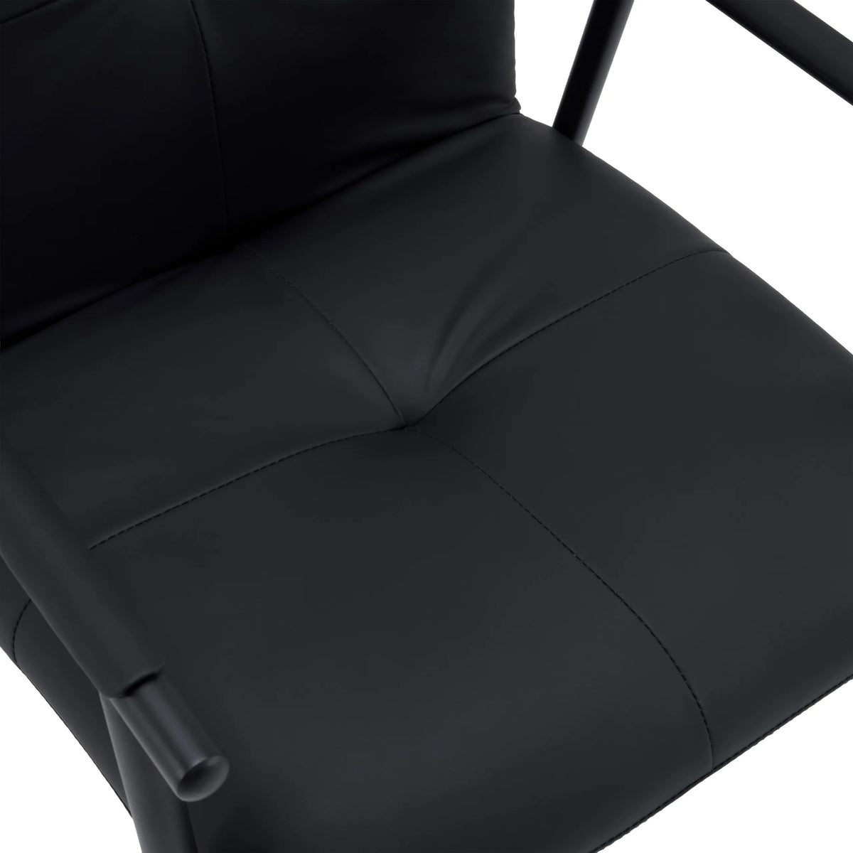 Tapicería de cuero sintético negro del asiento de la silla tapizada Lifea Flex de hjh LIVING
