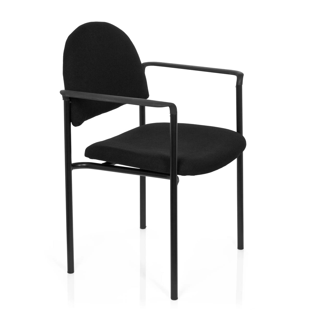Silla de cuatro patas XT 700 negra con reposabrazos y asiento acolchado de hjh OFFICE – vista de 360° (vista frontal en diagonal 60°)