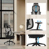 Reposacabezas, altura del asiento y muelle de gas ajustables de la Silla de oficina profesional RALOO ECO de hjh OFFICE