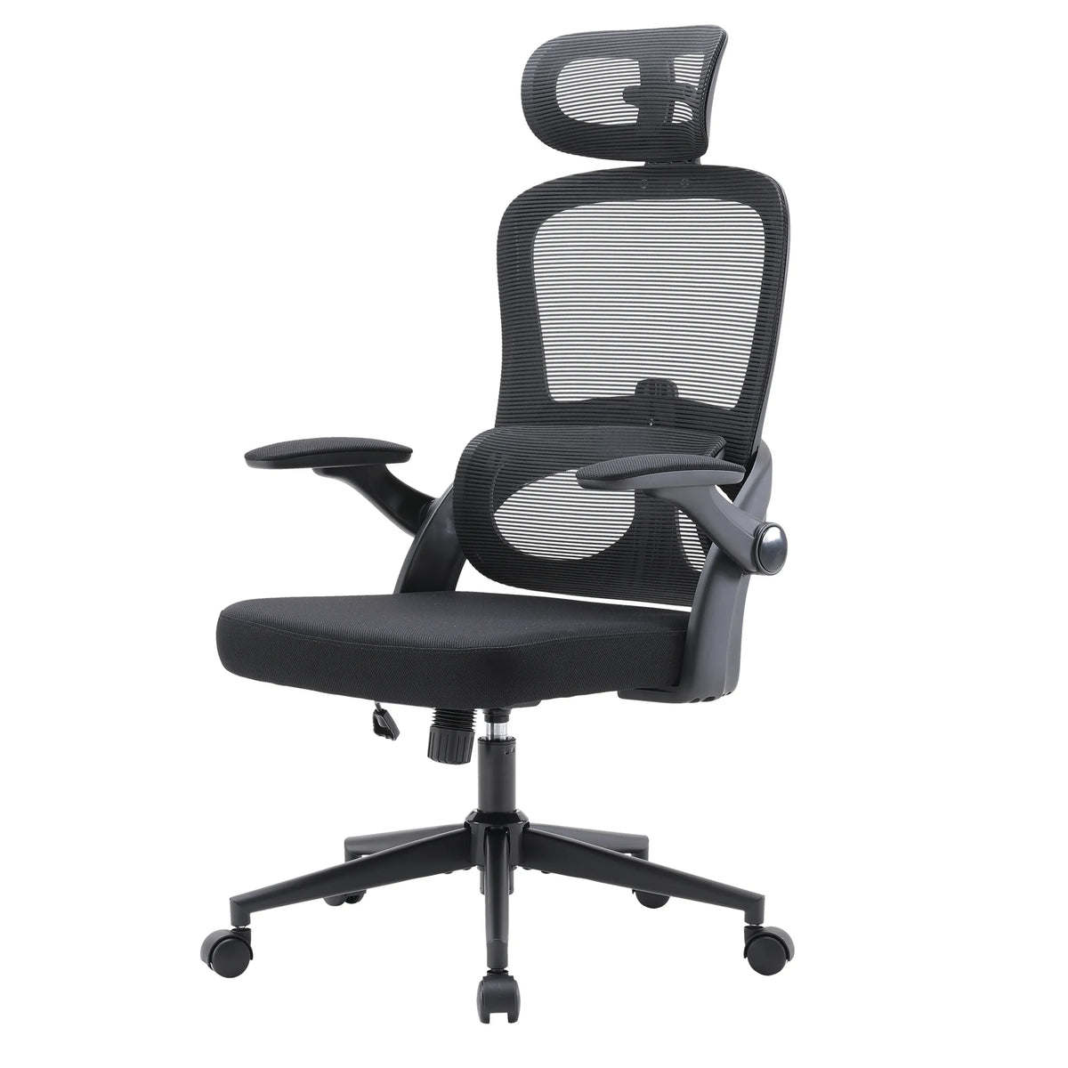 Silla de oficina profesional MC102C-M101 negra con respaldo de malla, reposacabezas y reposabrazos de Sihoo