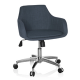 Silla Home Office SOLAO 100 en gris oscuro con carcasa acolchada y base de cinco ruedas de hjh OFFICE – vista de 360° (vista frontal 20°)