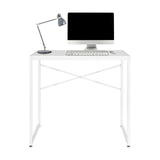 Escritorio blanco EASY UP H I con soporte en forma de X y accesorios de hjh OFFICE