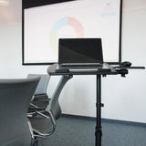 Escritorio de pie negro VM-SL con soporte para portátil y ratón de hjh OFFICE