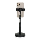 Soporte para teléfono móvil y tableta FLEXMOBI II negro con brazo ajustable y base redonda de hjh OFFICE