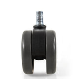 Ruedas dobles para sillas 5x ROLO FREE 11mm/65mm en negro para suelos duros con pin de metal de hjh OFFICE