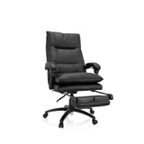 Sillón de oficina Home Office RELAX CL 200 negro de piel sintética con base de estrella y cinco ruedas de MyBuero – vista de 360° (vista frontal 20°)