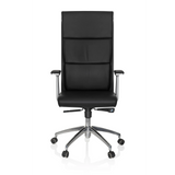 Sillón de alta gama MONZA 20 negro con reposabrazos y base de cinco ruedas de hjh OFFICE – vista de 360° (vista frontal 0°)