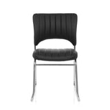 Silla de confidente negra CASPI V con tapizado acolchado y estructura de patín de hjh OFFICE – vista de 360° (vista frontal 0°)