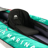 Asiento negro con respaldo del kayak inflable LAXO-285 en color petróleo de Aqua Marina