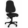Silla de oficina profesional BALANCE 400 negra con tapizado de tela y base con ruedas de Topstar